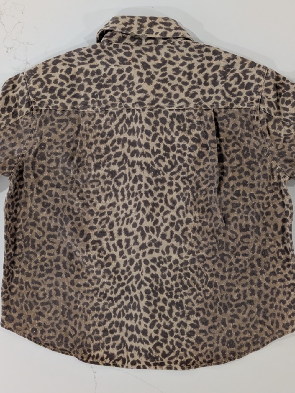 Xirena Gia Shirt Sable Leopard Print Denim NWT Small Snap Button Relaxed Cotton - Picture 4 of 14